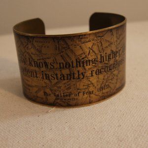 FREE W PURCHASE Brass Literary Steampunk Cuff Bracelet